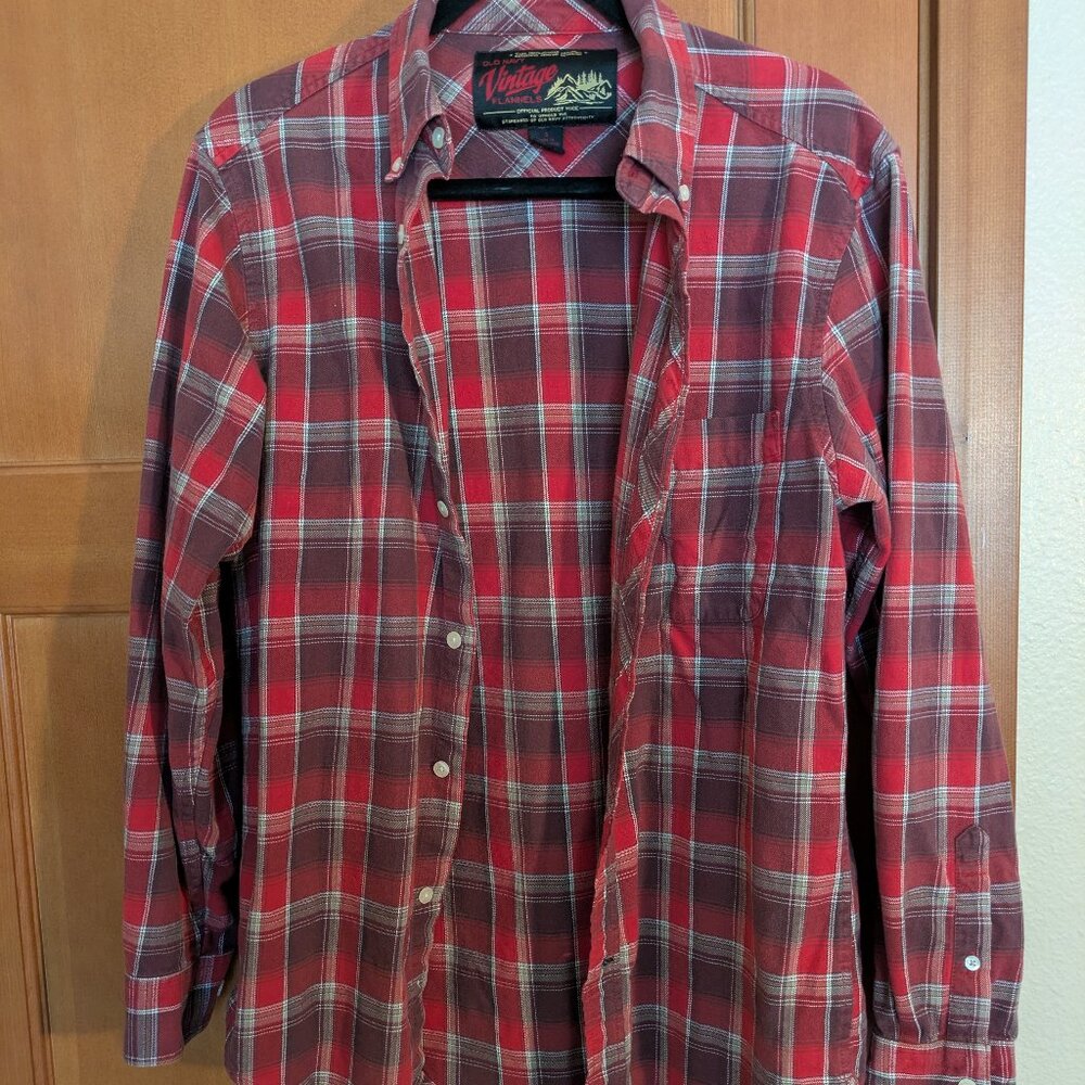Old Navy Vintage Flannel Red EUC